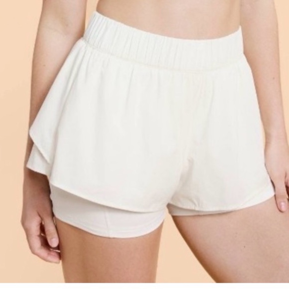 Blogilates White Ruffle Shorts - Size M